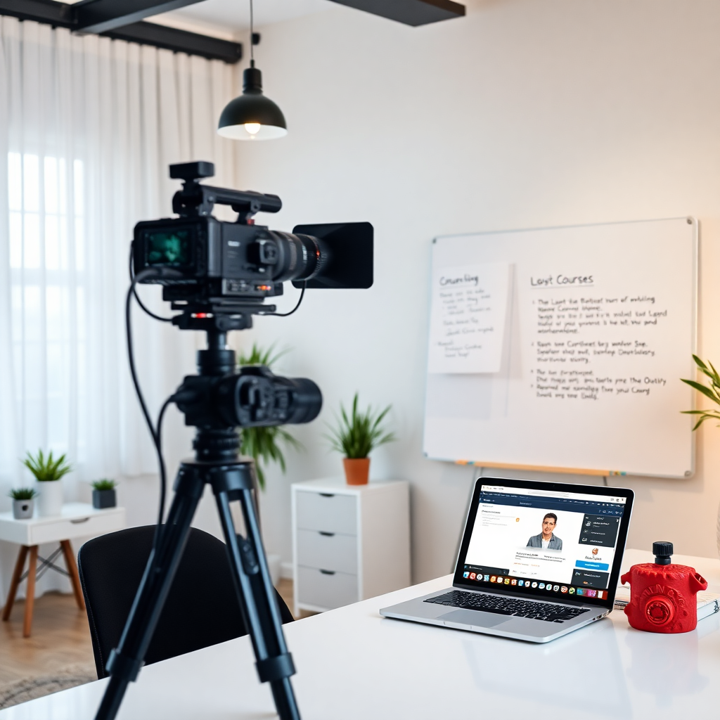 solo edupreneur creating an online course